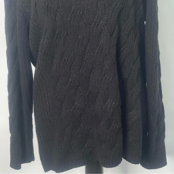 Calvin Klein black cowl neck classic pullover chain stitch sweater Size L - Picture 4 of 14